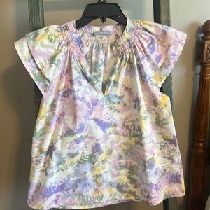 Tart print cap sleeve blouse
